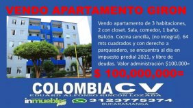 Apartamento en Venta en carrizal Girón, Santander