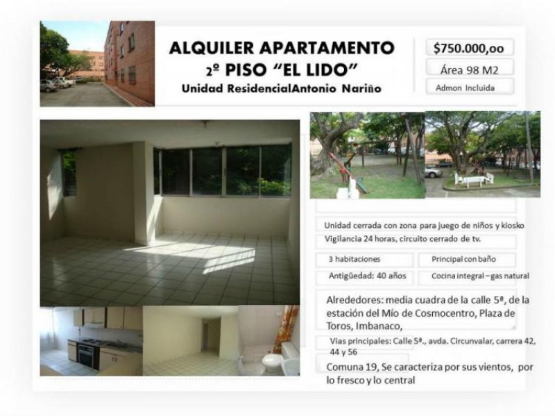 Foto Apartamento en Arriendo en El Lido, Cali, Valle del Cauca - $ 750.000 - APA80464 - BienesOnLine
