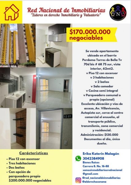 Apartamento en Venta en perdomo Ismael Perdomo, Bogota D.C