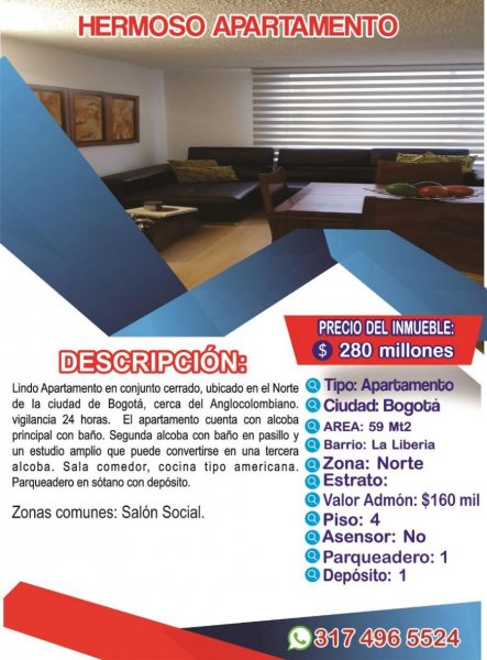 Foto Apartamento en Venta en Bogotá, Bogota D.C - $ 280.000.000 - APV180240 - BienesOnLine