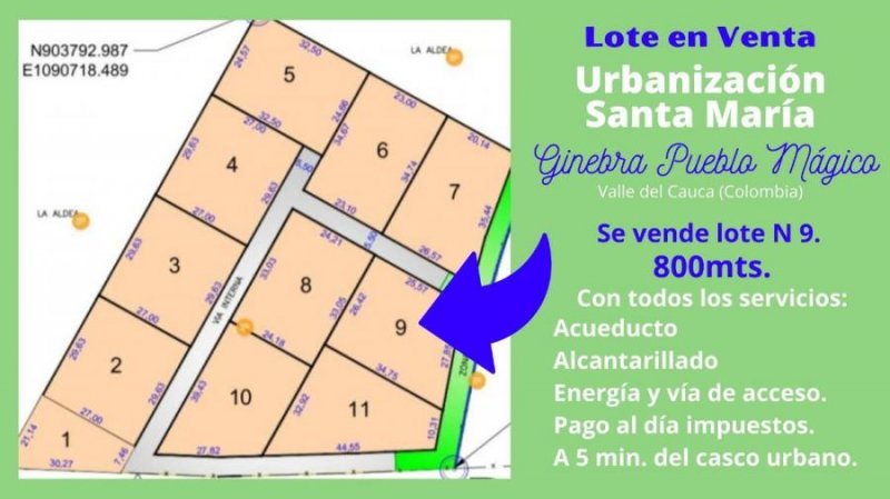 Lote en Venta en Urbanización Santa María Ginebra, Valle del Cauca